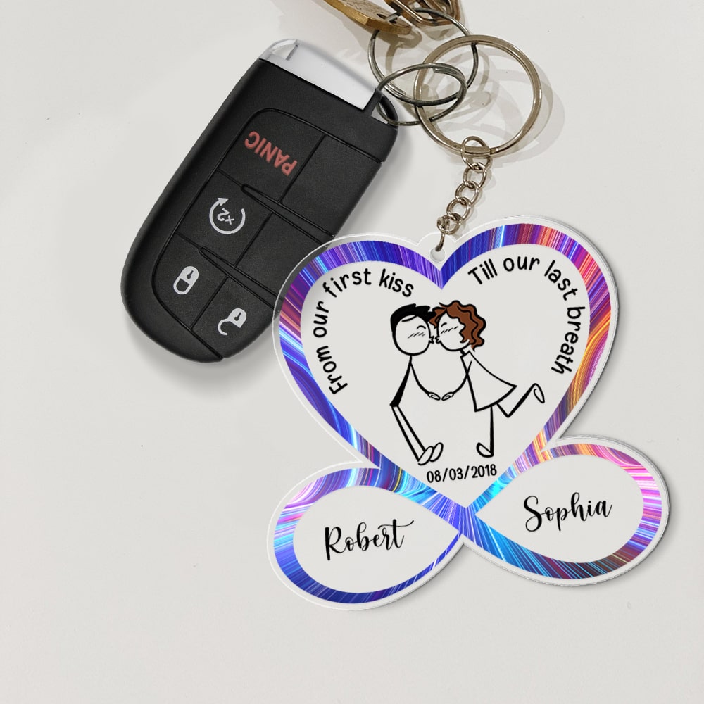 Couple, From Our First Kiss Till Our Last Breath, Couple Keychain, Gift For Couple - Keychains - GoDuckee