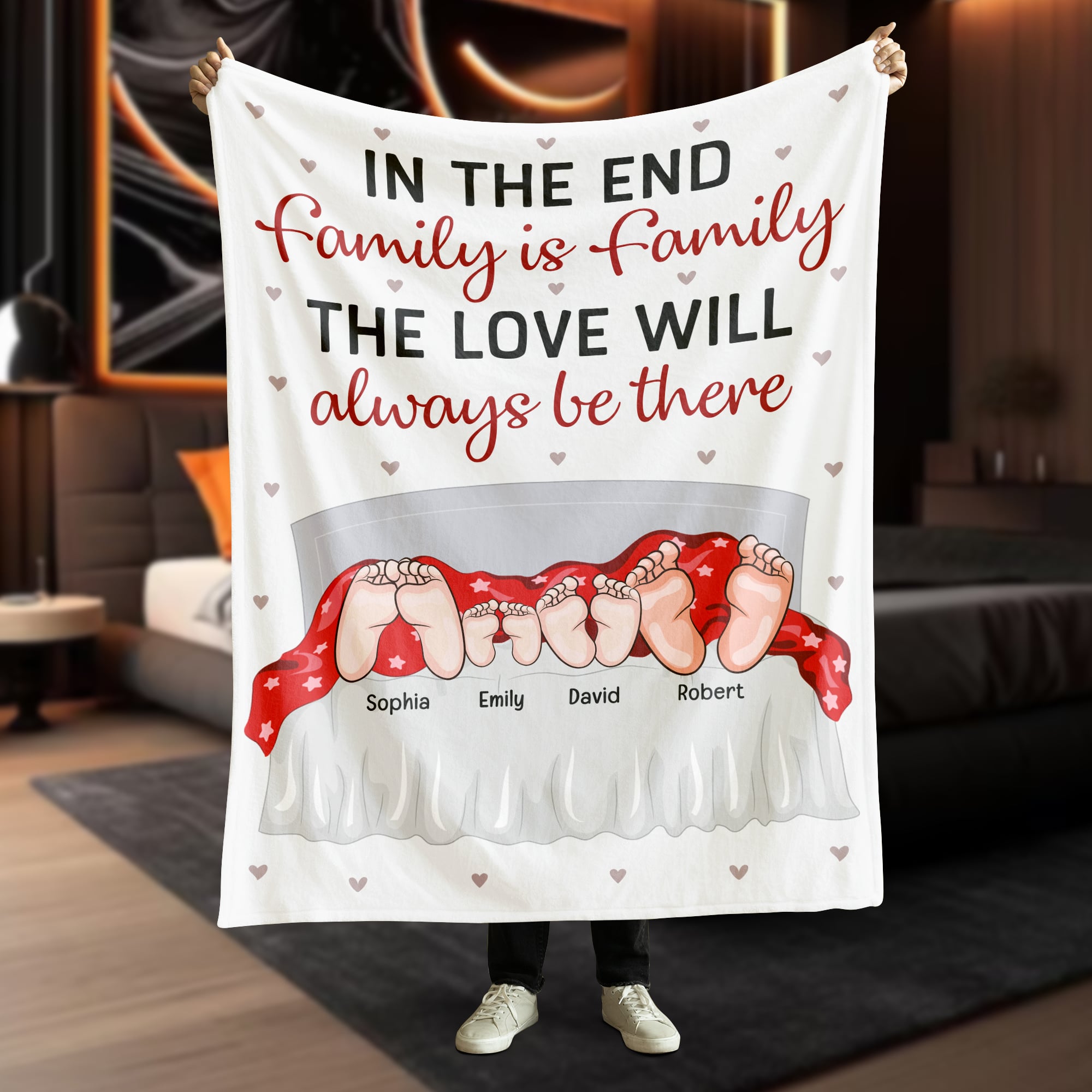 The Love Will Always Be There- Personalized Blanket- Gift For Family- Family Feet Under Blanket - Blanket - GoDuckee