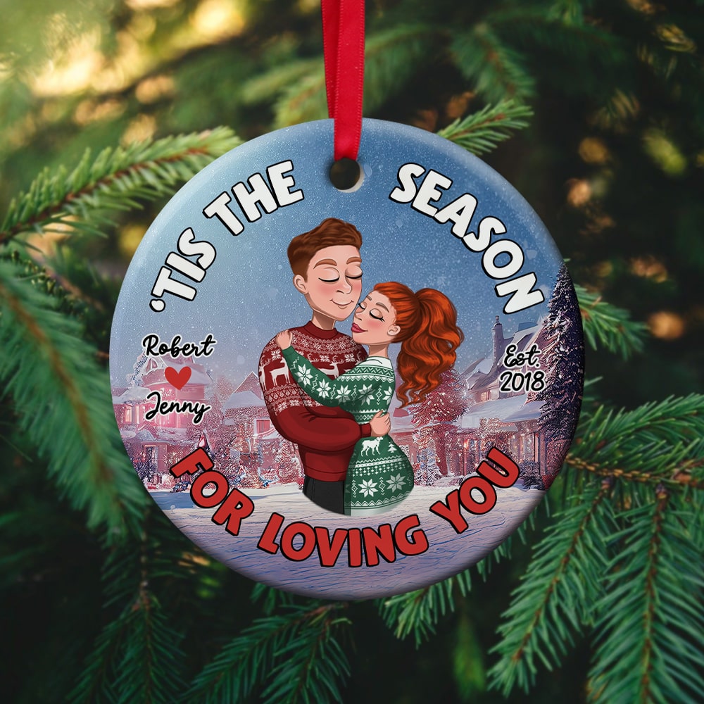 Couple, 'Tis The Season For Love, Personalized Ornament, Christmas Gifts For Couple - Ornament - GoDuckee