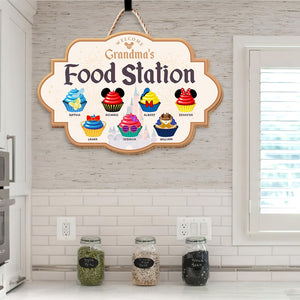 Welcome Grandma's Food Station- Personalized Wood Art TZ-SDXN-01qhqn041123qnpa - Wood Sign - GoDuckee