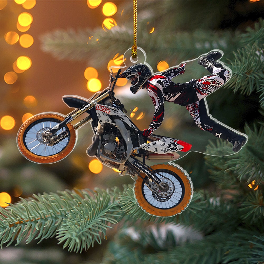 Motocross-Custom Photo Acrylic Ornament-Gift For Motocross Lover- Christmas Gift - Ornament - GoDuckee