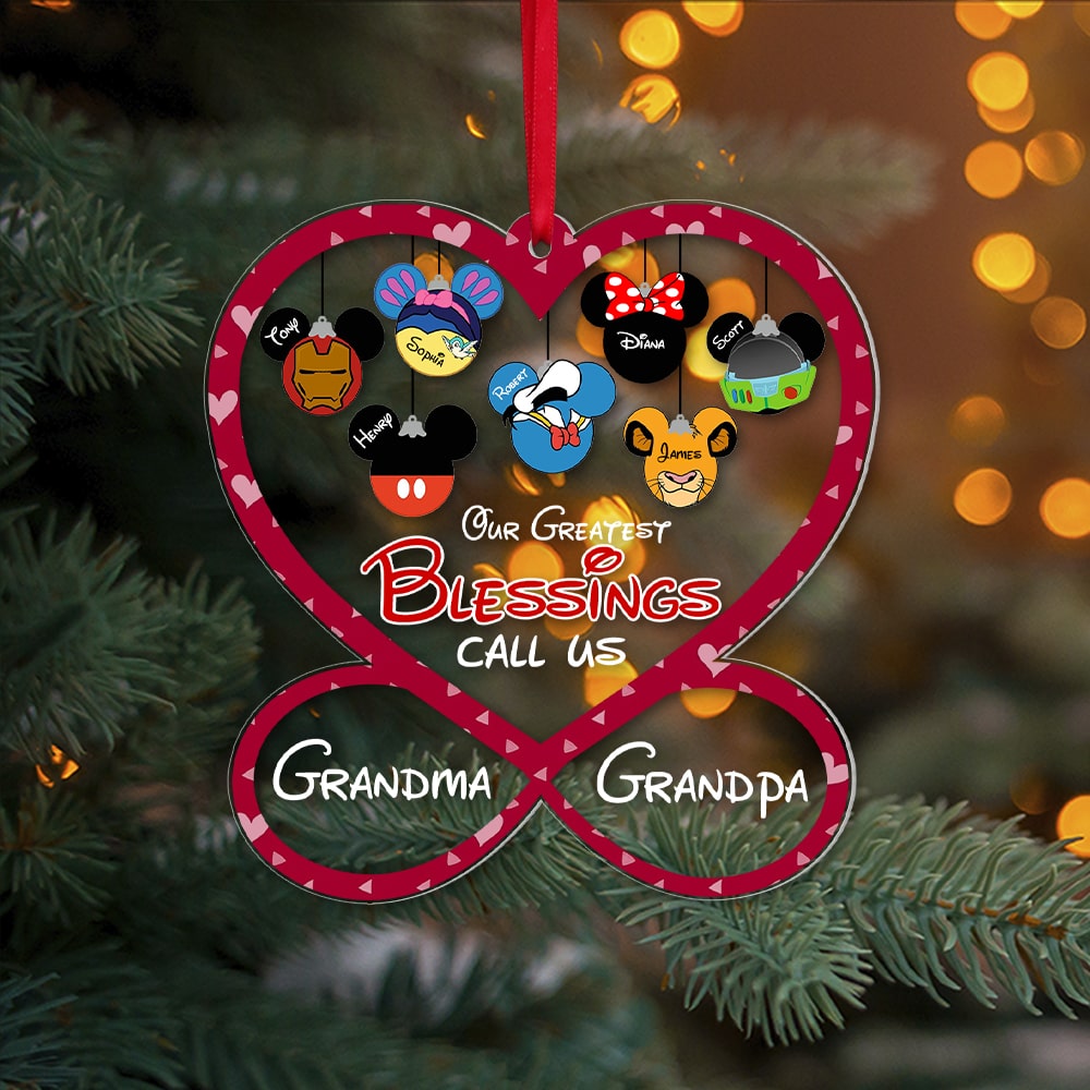 Our Greatest Blessings Call Us, Personalized Ornament, Christmas Gift For Parents & Grandparents, 04QHPO261023 - Ornament - GoDuckee