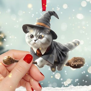 Personalized Gifts For Cat Lovers Acrylic Ornament Wizard Cat 02acdt250824 - Ornament - GoDuckee