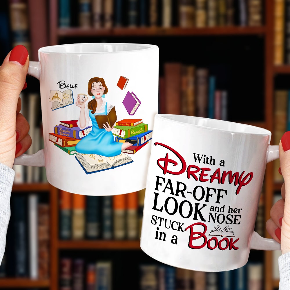 Her Nose Stuck In a Book, Personalized Coffee Mug, Gift For Book Lover, 06HUPO301123PA - Coffee Mug - GoDuckee