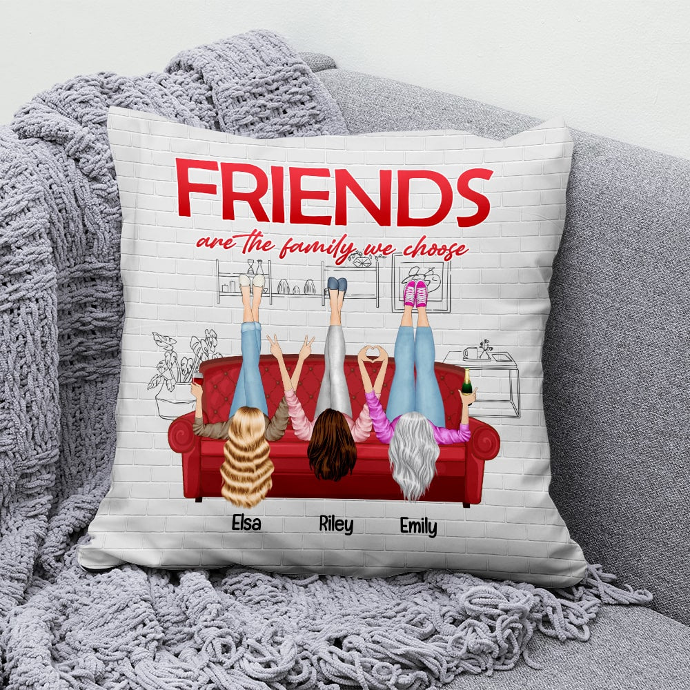 Friends Are The Family, Personalized Pillow, Gifts For Friends - Pillow - GoDuckee