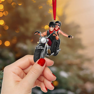 Mr & Mrs, Personalized 01HUTN241123DA-02 Acrylic Ornament, Christmas Gift For Biker Couple - Ornament - GoDuckee