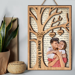 Custom Photo Gifts For Couple Wood Sign Always & Forever - Wood Signs - GoDuckee