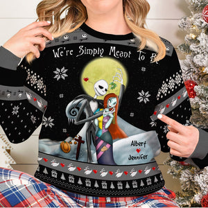 Personalized Gifts for Couple, Cartoon Couple Under The Mistletoe Ugly Sweater 01TOQN090824 - Ugly Christmas Sweater - GoDuckee