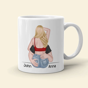 All Because Two People Swipped Right, Personalized Mug, Gift For Couple - Coffee Mug - GoDuckee