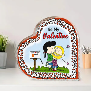 Personalized Gifts For Couple Heart Plaque 01ohtn251224hg Be My Valentine - Shaped Plaques - GoDuckee