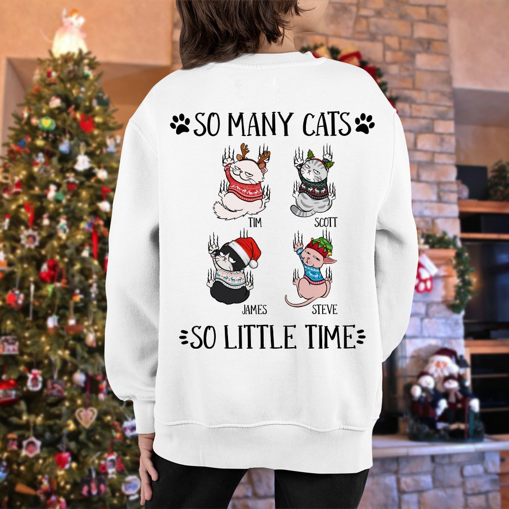 Cats, So Many Cats So Little Time Funny, Personalized Shirts, Christmas Gifts For Cat Lovers - Shirts - GoDuckee