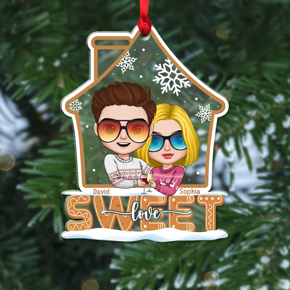 Home Sweet Love - Personalized Ornament - Gift For Couples - Christmas Gift - Ornament - GoDuckee