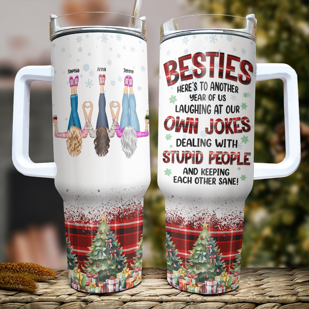 Besties Forever Personalized Drunk Friends Acrylic Tumbler 03NATN05082 -  GoDuckee