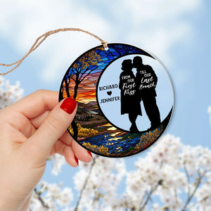 From Our First Kiss Till Our Last Breath-Personalized Suncatcher Ornament - Acrylic Custom Shape Ornament - Gift For Christmas-Old Couple Ornament - Ornament - GoDuckee