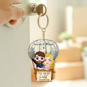 You're My Greatest Adventure, Personalized Travelling Couple Keychain, Gift For Couple, Valentine's Gifts - Keychains - GoDuckee