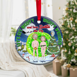 Personalized Gifts For Couple Ornament 01katn200724hg Funny Cartoon Couple - Ornament - GoDuckee