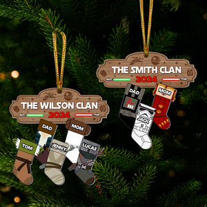 Personalized Gifts For Family Christmas Galaxy Socks Stocking Ornament 02qhtn251024 - Ornament - GoDuckee