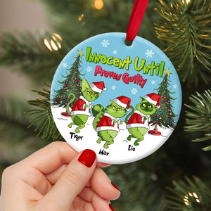 Personalized Gifts For Cat Lover Ornament 03hutn190724 Christmas Grumpy Green Cats - Ornament - GoDuckee