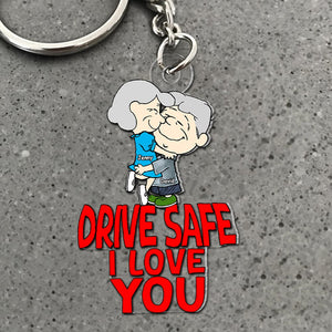 Personalized Gifts For Couple Keychain 01ohtn201224hg Drive Safe I Love You - Keychains - GoDuckee