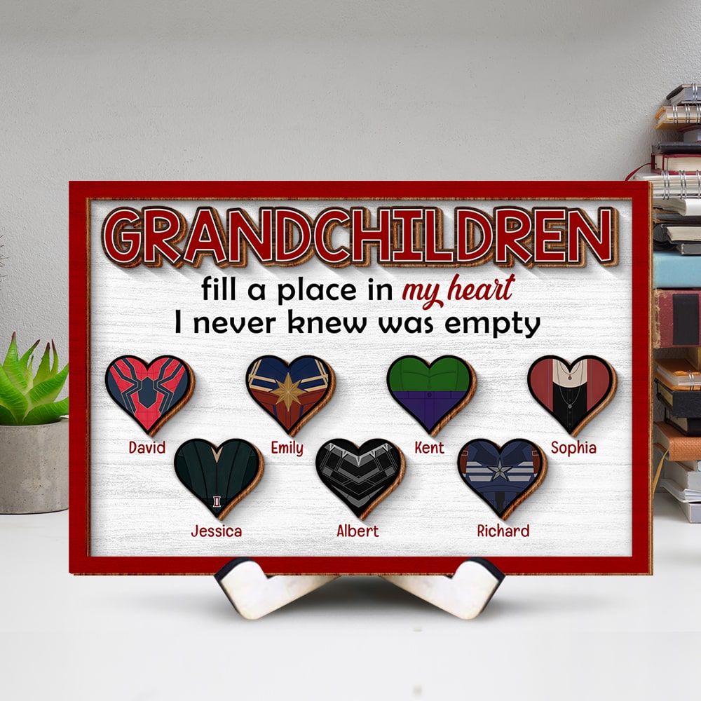 Personalized Gifts For Grandparents Wood Sign Grandchildren Fill A Place In My Heart 05ohqn280224 - Wood Signs - GoDuckee