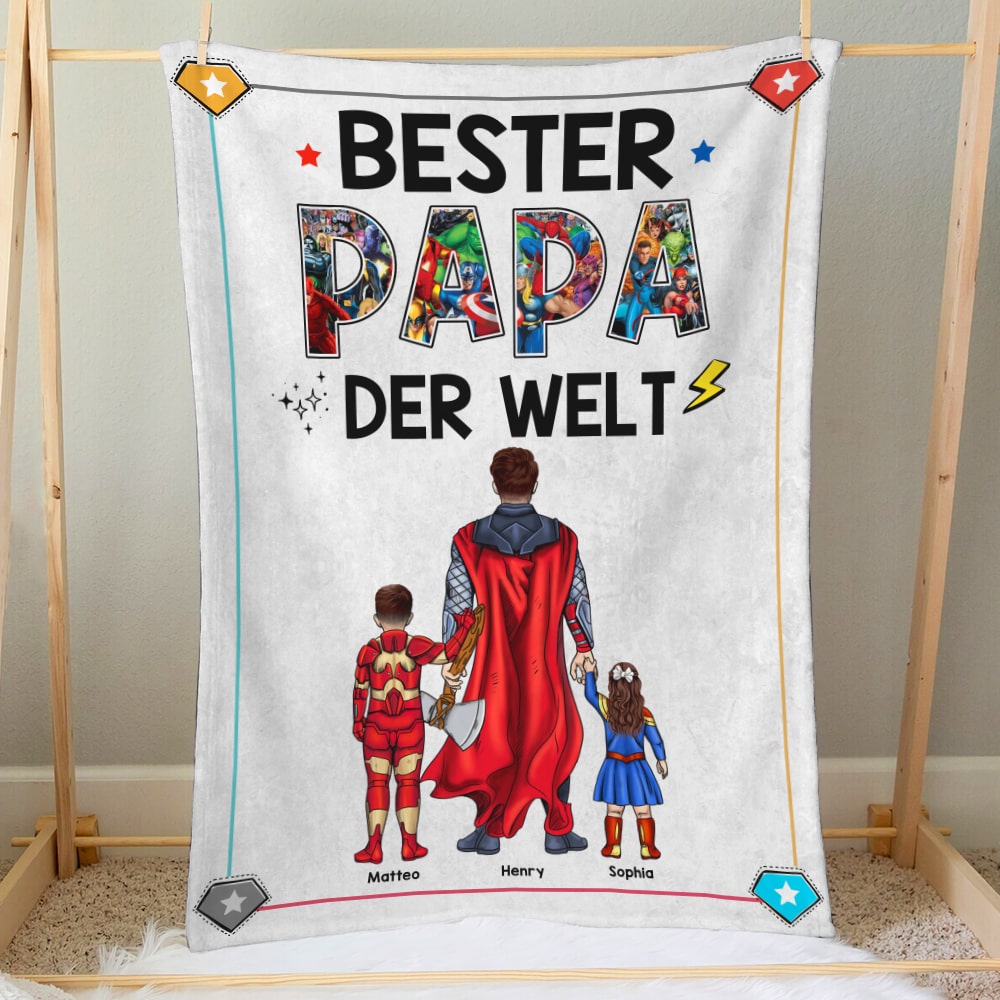 Personalisierte Decke Bester Papa Der Welt Vatertagsgeschenke 011qhqn041223tm-decke2 - Blanket - GoDuckee