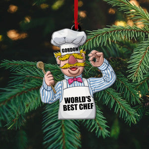 Best Chef In The World, Personalized Ornament, Chritsmas Gifts For Chef, 06NAPO180923 - Ornament - GoDuckee