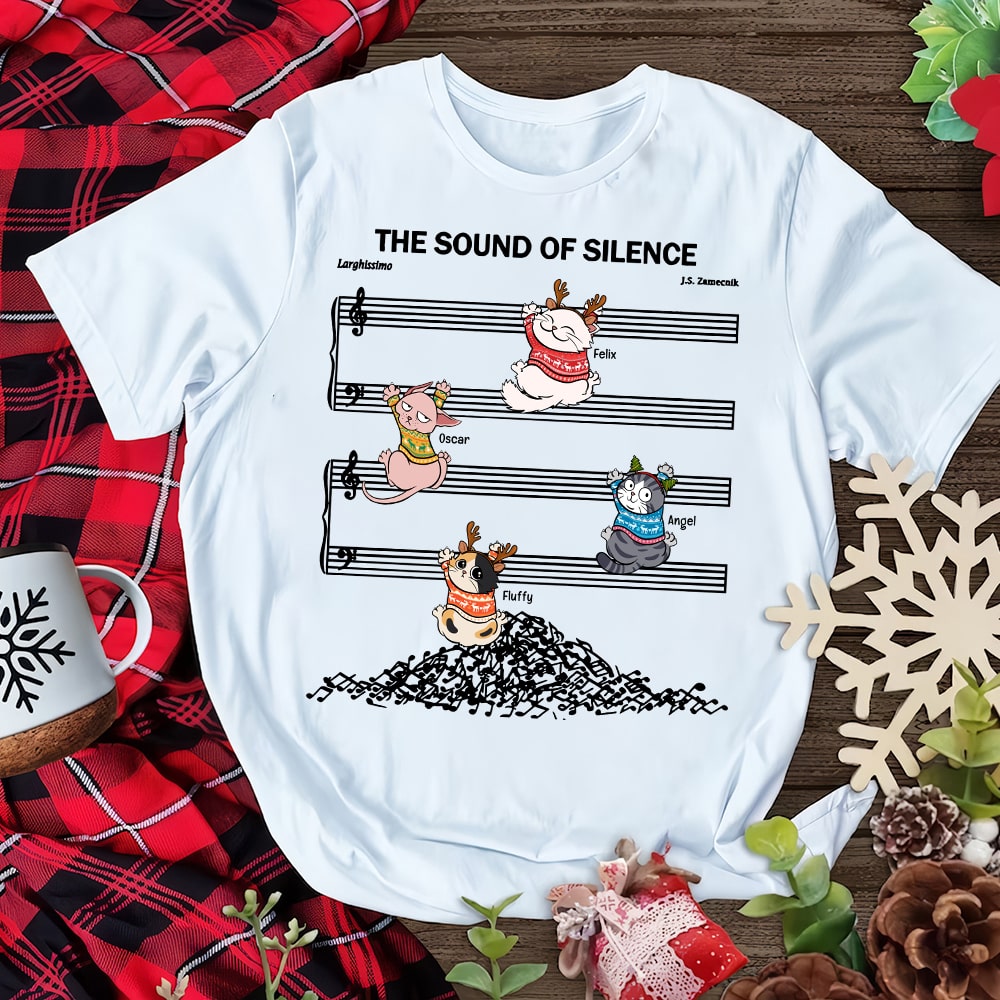 Cats, Cat Funny Music Notes, Personalized Shirt, Christmas Gifts For Cat Lovers, 01ACQN211023EEA - Shirts - GoDuckee