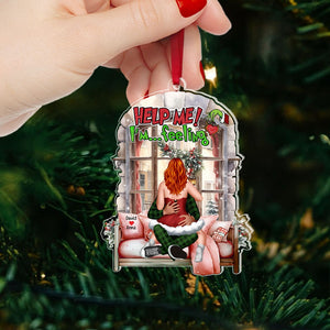 Help Me, I'm ... Feeling, Naughty Couple, Personalized 04HTPU201023HH Ornament, Gift For Christmas - Ornament - GoDuckee