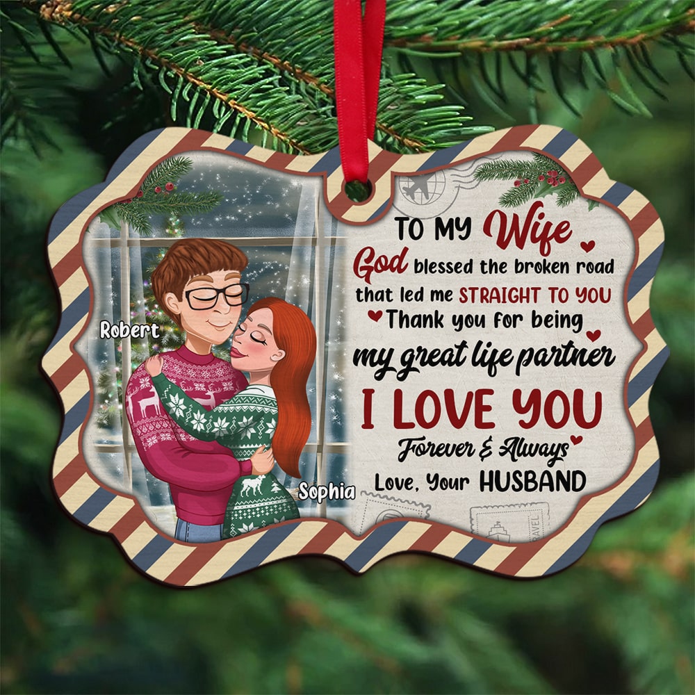 Couple, I love You Forever And Always, Wood Ornament, Christmas Gifts For Couple - Ornament - GoDuckee