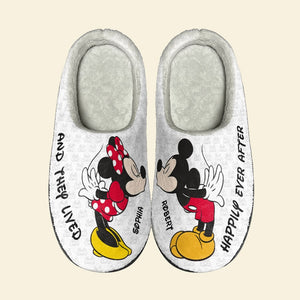 Couple, And They Lived Happily Ever After, Personalized Home Slippers, Christmas Gifts For Couple, 02QHQN191023 - Shoes - GoDuckee