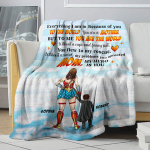 To The World You Are A Mother But To Me You Are The World- Personalized Blanket-Gift For Mom- Mom Blanket-04dnqn300323tm - Blanket - GoDuckee