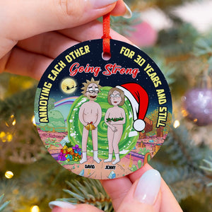 Personalized Gifts For Couple Ornament 04xqtn150724hg Christmas Old Couple Anniversary - Ornament - GoDuckee