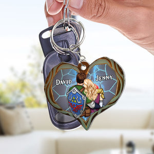 I Love You With Every Piece Of My Heart-Gift For Couple-Personalized Keychain- Couple Keychain-01httn040723hh - Keychains - GoDuckee