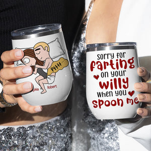 Sorry For Farting When You Spoon Me - Personalized Coffee Mug - Gifts For Couple - Funny Couple Mug - Coffee Mug - GoDuckee