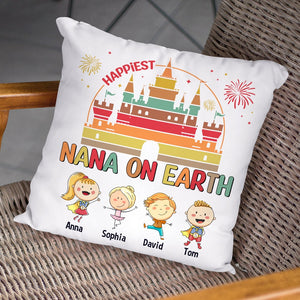 Nana and Mama, Happiest Nana on Earth, Personalized Pillow, Gift For Mother, 03DNTN060423HH - Pillow - GoDuckee