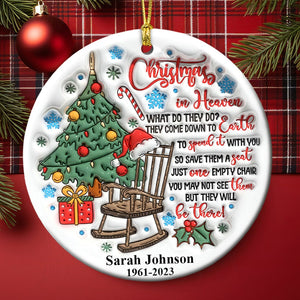 Christmas In Heaven-Personalized Ceramic Circle Ornament-07huqn271023 - Ornament - GoDuckee