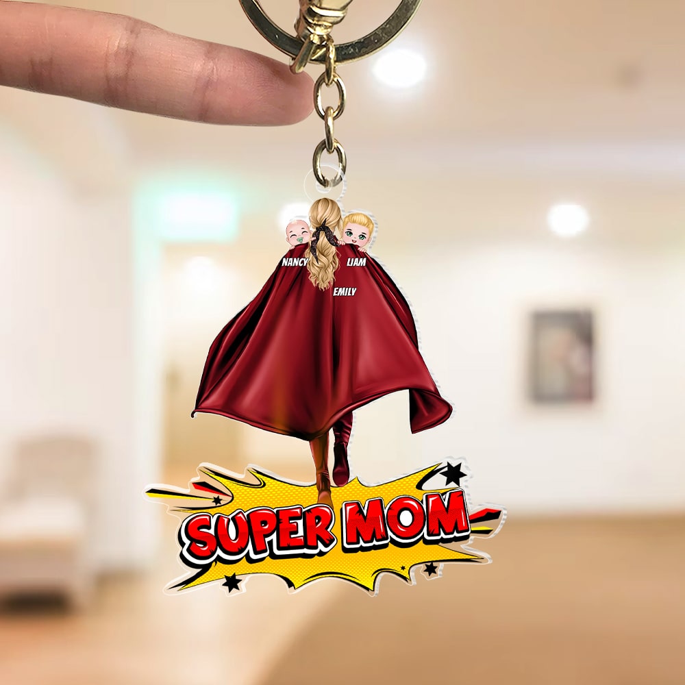 Personalized Gifts For Mom Keychain Super Mom 04QHPU270124HH Mother's Day Gifts - Keychains - GoDuckee