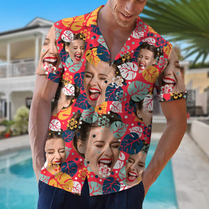 Custom Face Image Personalized Hawaiian Shirt, 04ACPO260623 - Hawaiian Shirts - GoDuckee