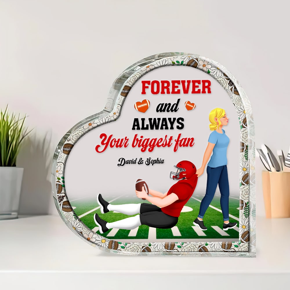Personalized Valentine's Day Gifts For Couple Heart Plaque 01xqtn101224pa Football Lover - Shaped Plaques - GoDuckee