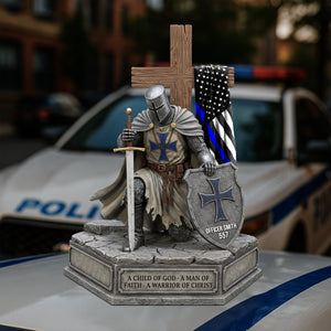 Knight Templar Kneeling Under God Plaque Personalized Gifts For Police 03qhtn170525 - Shaped Plaques - GoDuckee