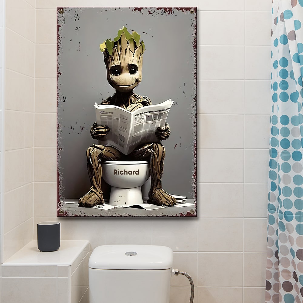 Personalized Funny Gifts For Movie Fans Metal Sign 55acqn240824 Movie Character In Toilet - Metal Signs - GoDuckee