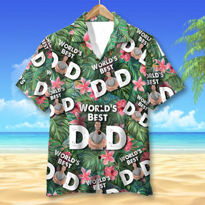 World's Best Dad, Custom Dad Photo Hawaiian Shirt, Gift For Dad - Hawaiian Shirts - GoDuckee