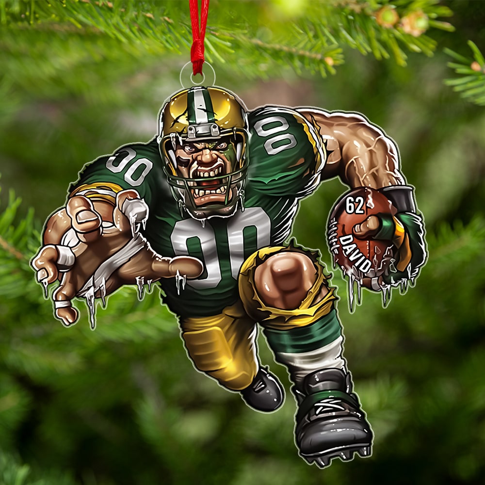 Green Bay Packers NFL Fans Christmas Ornament Custom Name