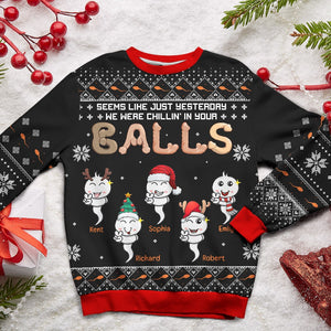 Seems Like Yesterday We Were Chillin In Your Balls-3D Knitted Ugly Sweater-04ohqn070923 - AOP Products - GoDuckee
