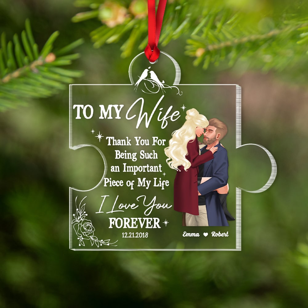 I Love You Forever-Personalized Acrylic Ornament- Gift For Christmas- Couple Gift - Ornament - GoDuckee