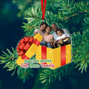 There's No Greater Gift Than Family, Custom Family Photo Ornament, Gift For Christmas - Ornament - GoDuckee