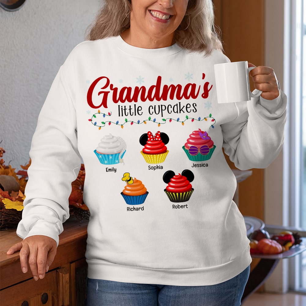 Grandma's Little Cupcakes-Personalized Sweatshirt-Gift For Family- Christmas Gift- 04qhqn211023qn - Shirts - GoDuckee
