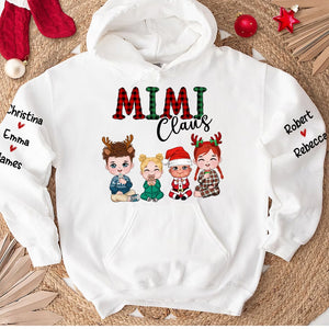 Mimi Claus, Personalized Family Shirt, Cute Grandkids, Christmas Gift For Grandma, Grandma Shirt [UP TO 8 KIDS] - AOP Products - GoDuckee