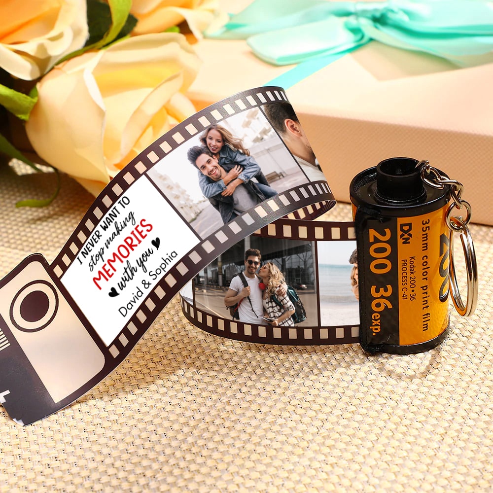 GoDuckee Couple, Custom Photo Film Roll Keychain, Valentine Gift, Couple Gift