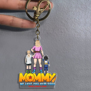 Personalized Gifts For Mommy Keychain We Love You Over 9000 03QHQN150324HH - Keychains - GoDuckee